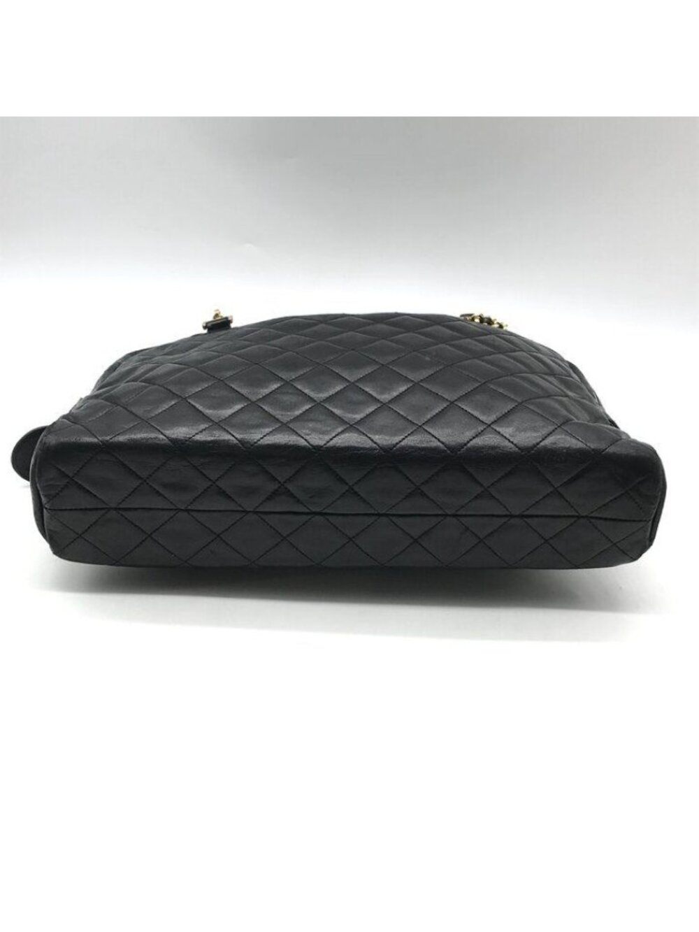 Chanel CC Logo Quilted Lambskin Chain Tote Black Purse - Picture 4 of 10